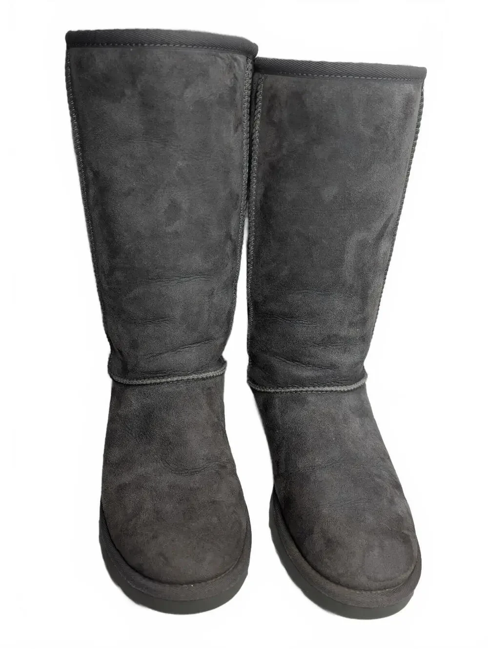 UGG Classic Tall Gray Suede Shearling Boots Size 8